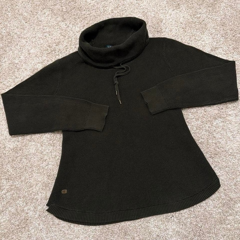Lauren Ralph Lauren Military Waffle Knit Cowl Neck Sweater | Olive‎ Green | L